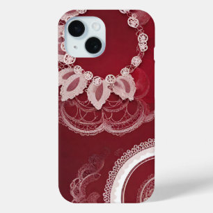 Coque Case-Mate iPhone Art de l'IA florale rouge foncé