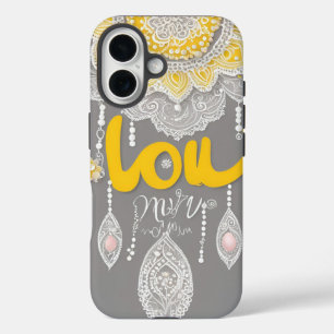 Coque Pour iPhone 16 Art de l'IA Sunny Grey Lace 