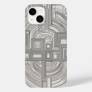 Coque Case-Mate iPhone Art de ligne Carré concentré
