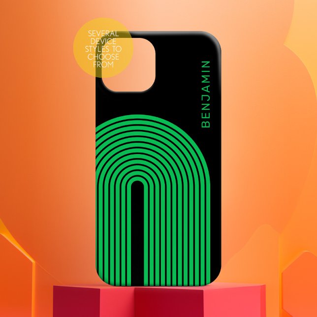 Coques Case-Mate iPhone Art de ligne les années 70 - Arche arc-en-ciel ver (Custom phone case with retro lines)