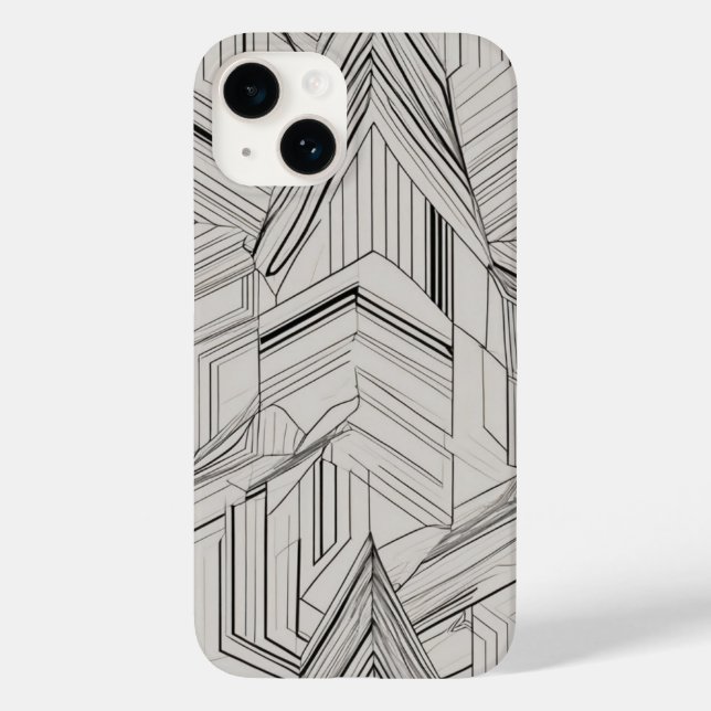 Coques Case-Mate iPhone Art de ligne triangles concentré (Verso)