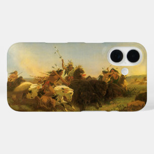Coques iPhone 16 Art de l'Ouest de l'Amérique vintage, chasse au bi