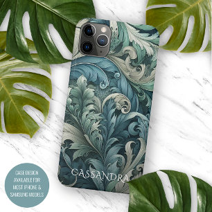 Case-Mate iPhone Case Art de paisley bleu ardoise sarcelle vert personna