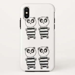 Case-Mate iPhone Case Art de panda noir et blanc ludique