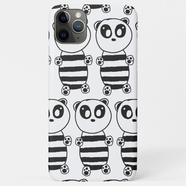 Coques Case-Mate iPhone Art de panda noir et blanc ludique (Dos)
