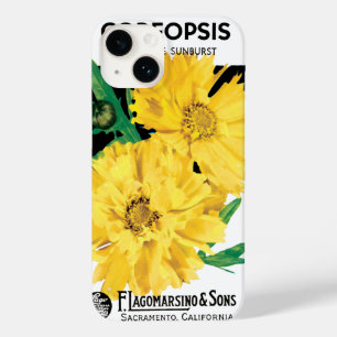 Coque Case-Mate iPhone Art de pochette de graines vintage, fleurs de Core