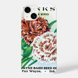 Coque Case-Mate iPhone Art de pochette de graines vintage, fleurs d'oeill