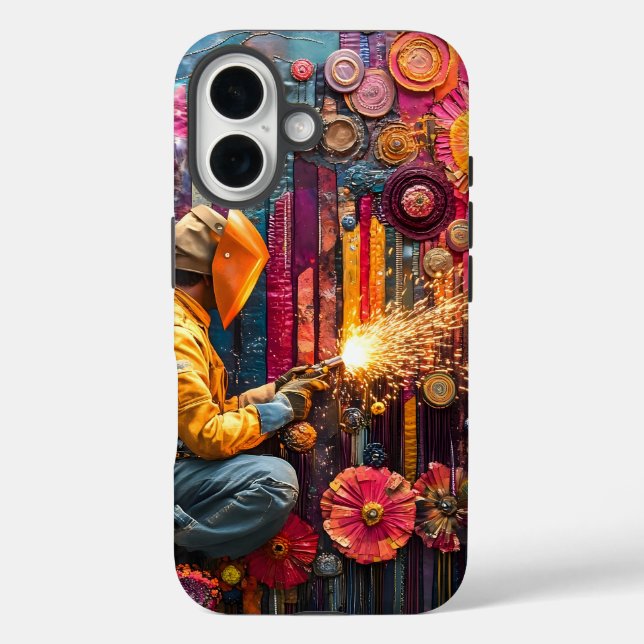 Coques Case-Mate iPhone Art de soudure vibrant - Soudeur dans une scène fl (Verso)