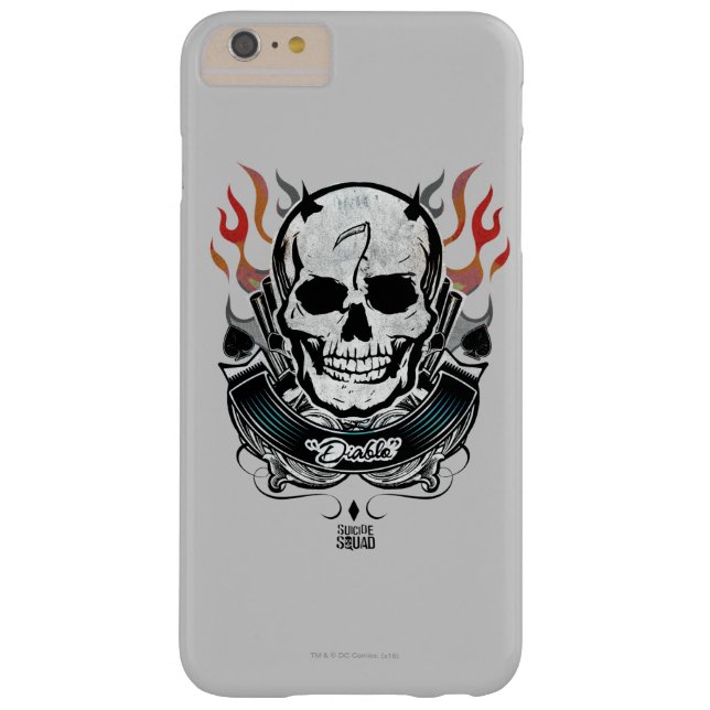 Coques Case-Mate iPhone Art de tatouage de crâne et de flammes du peloton (Dos)