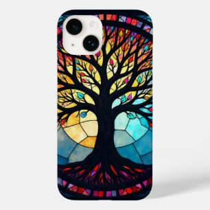 Coque Case-Mate iPhone Art de Verre Coloré, Arbre de Vie en Verre Coloré