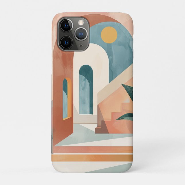 Coques Case-Mate iPhone Art de voûte tropicale de milieu de siècle en tein (Dos)