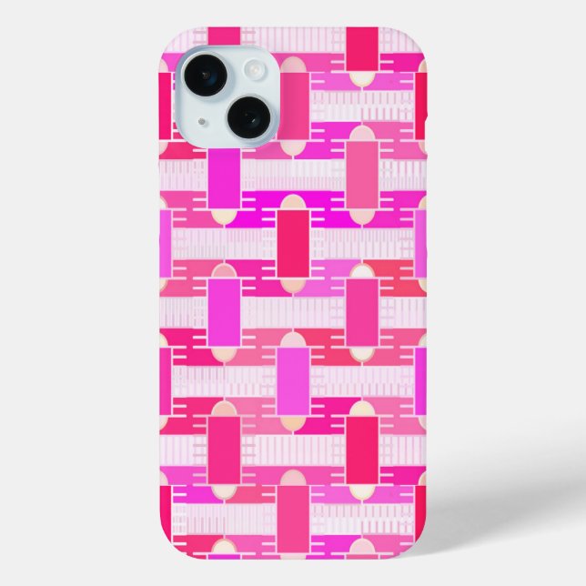 Coques Case-Mate iPhone Art Déco chic industriel - rose, fuchsia, orchidée (Verso)
