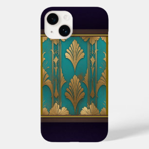 Coque Case-Mate iPhone Art Déco En Bleu Et Or