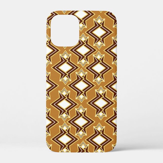 Coques Case-Mate iPhone Art Déco Fond d'écran Motif, Tan et Brown (Verso)