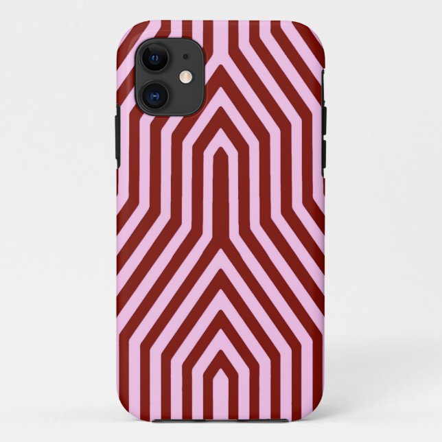 Coques Case-Mate iPhone Art déco géométrique - bordeaux et rose (Dos)