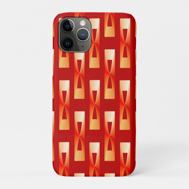 Coques Case-Mate iPhone Art Déco Géométrique métallique - Rouge et Corail (Dos)