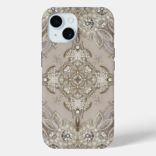 Coque Case-Mate iPhone Art Déco Glamour Vintage Mode Gris Beige