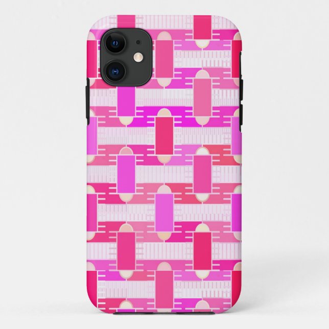 Coques Case-Mate iPhone Art Déco industriel chic - rose, fuchsia, orchidée (Dos)