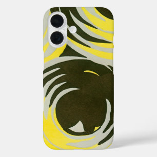 Coque Pour iPhone 16 Art Déco vintage cercles géométriques jazz Pochoir