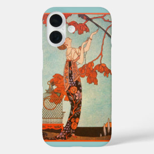 Coques iPhone 16 Art Déco vintage, Oiseau Volage de George Barbier
