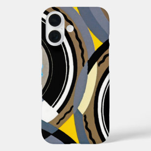 Coque Pour iPhone 16 Art Déco vintage pochoir formes géométriques jazz