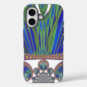 Coque Pour iPhone 16 Art Décoratif Bleu d'Afrique Design Imprimer