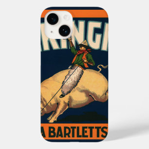 Coque Case-Mate iPhone Art d'étiquette de caisse de fruits vintage Cowboy