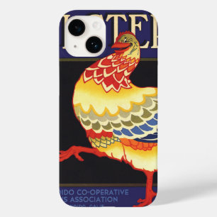 Coque Case-Mate iPhone Art d'étiquette de caisse de fruits vintage, poule