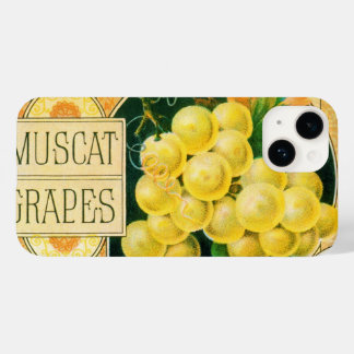 Coque Pour iPhone 14 Art d'étiquette de caisse de fruits vintage, raisi