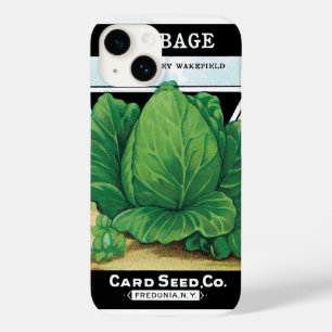 Coque Pour iPhone 14 Art d'étiquette de paquet de graines vintage, chou