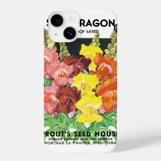 Coque Case-Mate iPhone Art d'étiquette de paquet de graines vintage, fleu