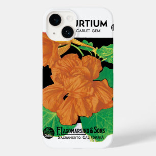 Coque Case-Mate iPhone Art d'étiquette de paquet de graines vintage, fleu