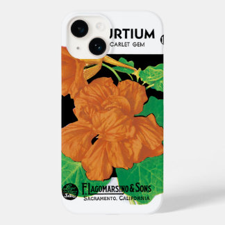 Coque Case-Mate iPhone Art d'étiquette de paquet de graines vintage, fleu