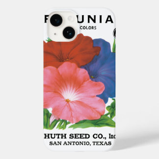 Coque Case-Mate iPhone Art d'étiquette de paquet de graines vintage, fleu