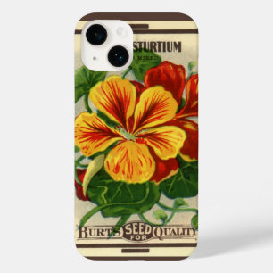 Coques Pour iPhone Art d'étiquette de paquet de graines vintage, fleu