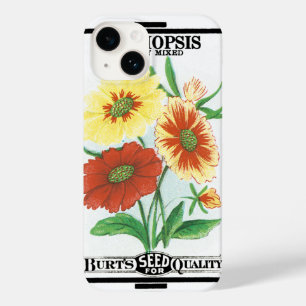 Coque Case-Mate iPhone Art d'étiquette de paquet de graines vintage, fleu