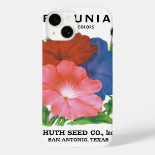 Coque Case-Mate iPhone Art d'étiquette de pochette de graines vintage, fl