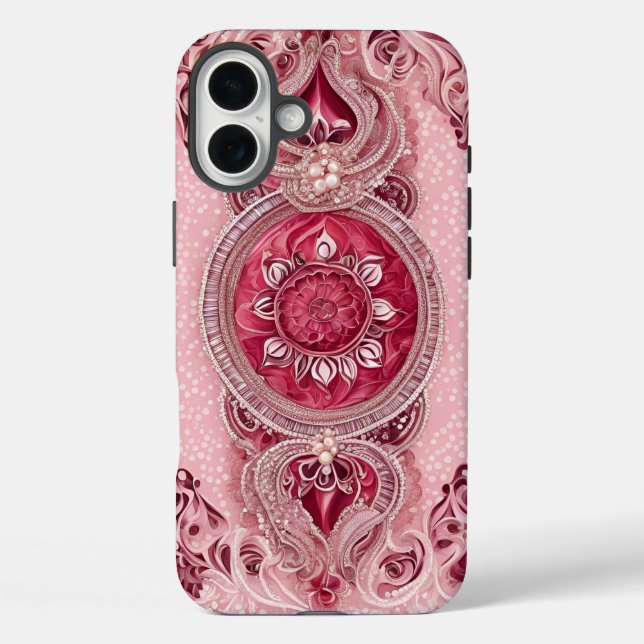 Coques Case-Mate iPhone art d'IA Cranberry Cherry  (Verso)