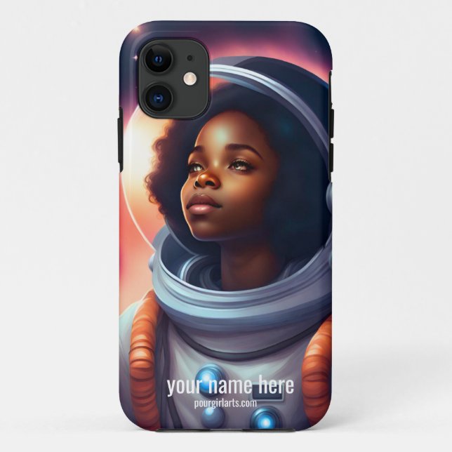 COQUES Case-Mate iPhone ART D'INSPIRATION D'ASTRONAUT DE FILLE NOIRE (Dos)