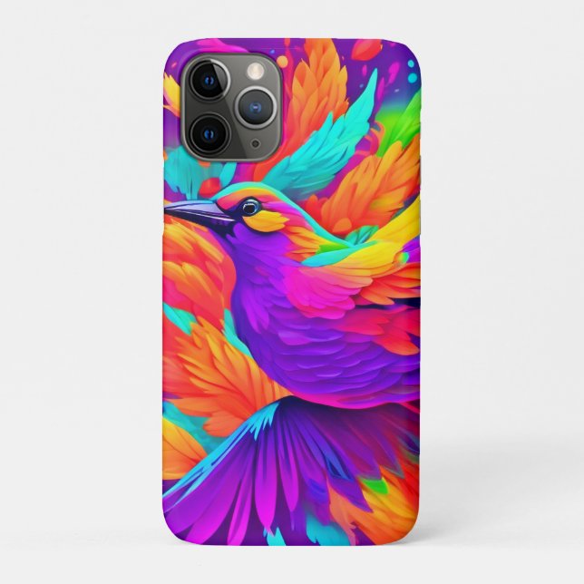 Coques Case-Mate iPhone Art d'oiseau coloré (Dos)