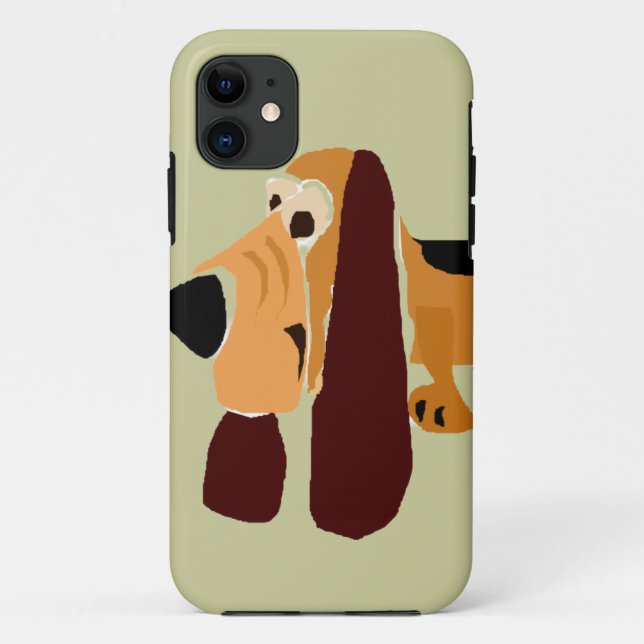 Coques Case-Mate iPhone Art drôle de primitif de Basset Hound (Dos)