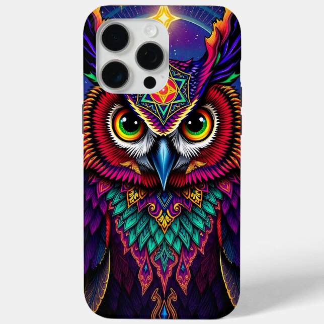 Coques Case-Mate iPhone Art du hibou céleste : Cosmos de la galaxie étoilé (Verso)