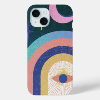 Coque Case-Mate iPhone Art du symbole de l'arche de l'œil de lune coloré