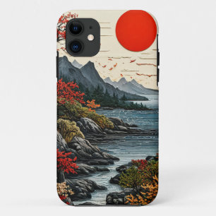 Case-Mate iPhone Case Art en papier moderne Montagnes et forêt