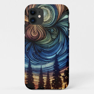 Case-Mate iPhone Case Art éthéré mystique avec des arbres et un ciel noc