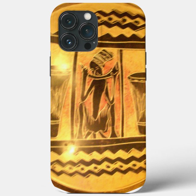 Coques Case-Mate iPhone Art Ethnique Africain d'or Imprimer (Verso)