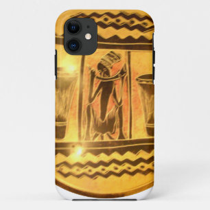 Coque iPhone 11 Art Ethnique Africain d'or Imprimer