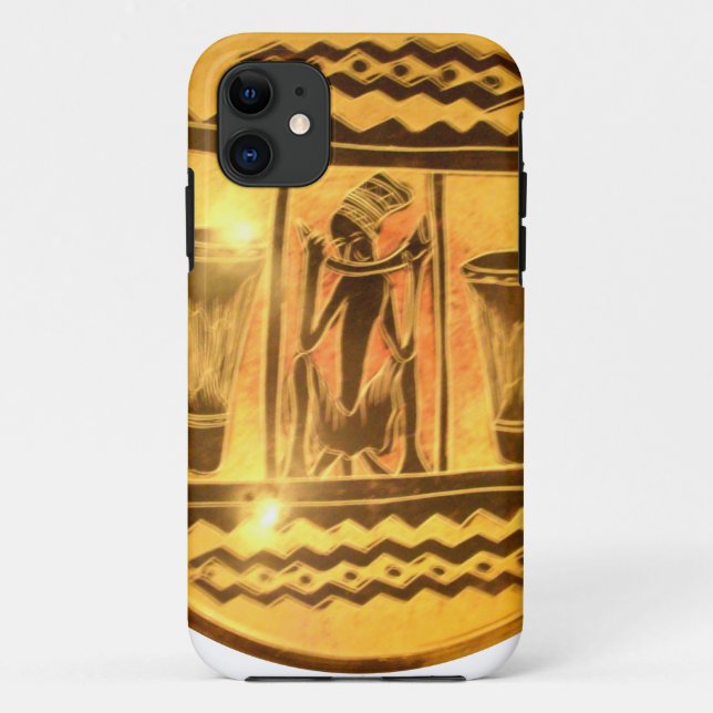 Coques Case-Mate iPhone Art Ethnique Africain d'or Imprimer (Dos)