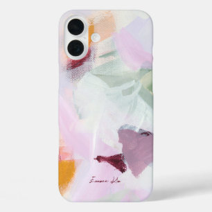Coque Pour iPhone 16 Plus Art Floral Abstrait coloré Votre nom