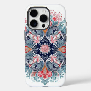 Coque iPhone 16 Pro Art Floral Abstrait multicolore